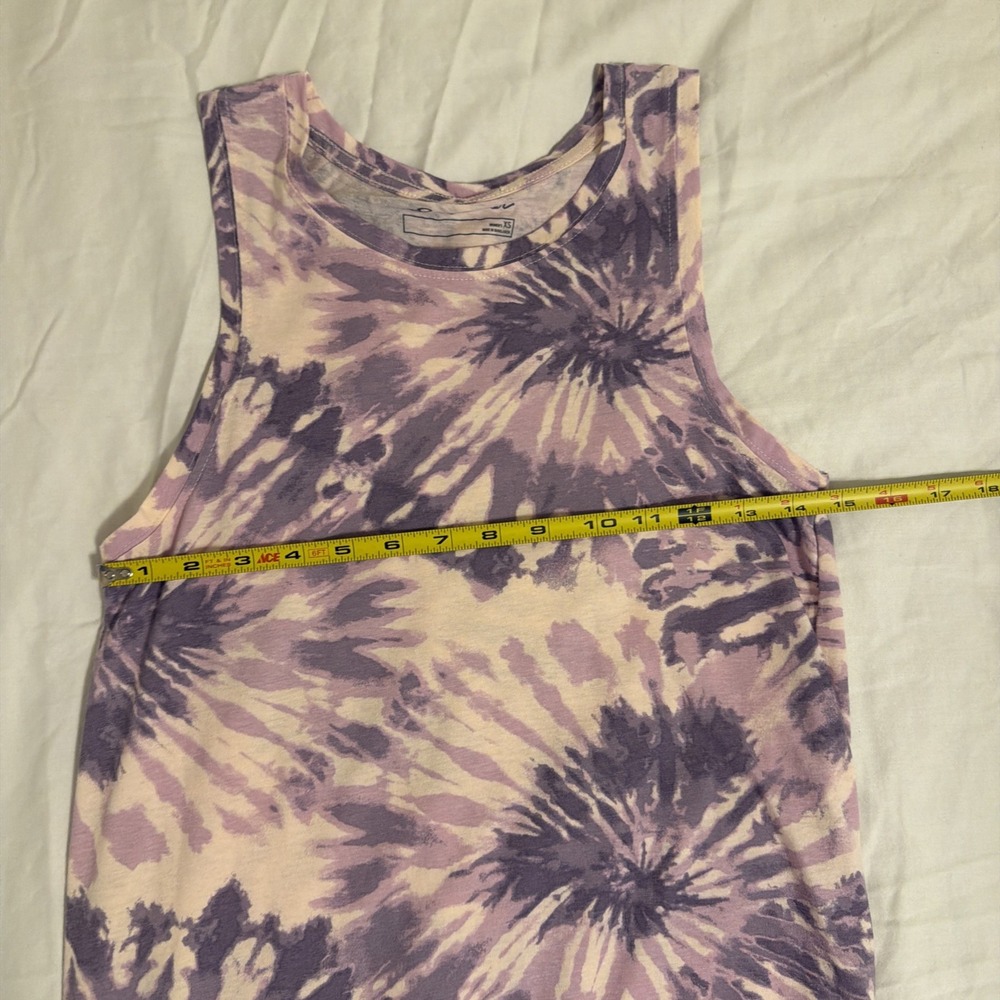 Eddie Bauer Womens XS Purple Tie Dye Sleeveless Maxi Dress Crew Neck Knit Cotton